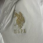 U.S. Polo Assn. Women’s White and Gold Polo Shirt Photo 1