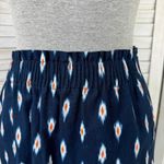 J. Crew Factory Sidewalk Ikat Print Linen Miniskirt Blue Size 2 Photo 5