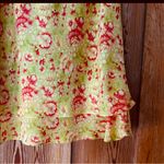 Norton Mcnaughton Vintage  Floral Layered Slip Skirt Green & Coral ~ Size Small 🍄 Photo 3