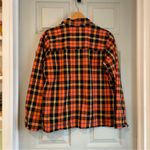 Krazy Kat  Women's M Halloween Fall Spider Orange Black Plaid 100% Cotton Shirt Photo 4