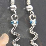 Small Silver Snake Earrings Photo 0