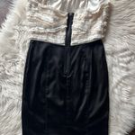 Bebe Silk Rosette Appliqué Strapless Dress Photo 4