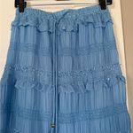 Pastel Blue Maxi Ruffle Princess Skirt Shimmer Whimsical Elastic Waist Fairytale Size M Photo 4