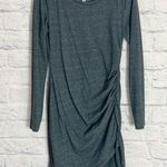 Leith  heather gray long sleeve ruched dress medium Photo 0