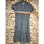 Grace + Karma | women denim button down dress puff sleeves Blue Photo 5