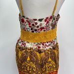 Daytrip Multicolored Boho Paisley Crochet Waistband Spaghetti Strap Slip Dress Photo 9