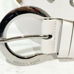 Michael Kors  Size Large White Silver Grommet Faux Leather Belt Photo 1