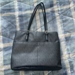 Michael Kors Large Pocket Monogram Logo Top Zip Tote Bag Black/Silver Photo 3