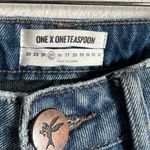 One Teaspoon Orchid Flare Leg Distressed Floral Patch Pocket Jeans 25 Photo 14