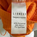 LIONESS  One Shoulder Cropped Orange Ribbed Tank Small Stretchy Photo 4