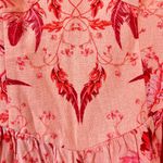 House of Harlow 1960 Orange Floral Midi Dress Linen Blend Boho Chic Size‎ Medium Pink Photo 6