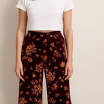 Johnny Was  Silk Blend Velvet Wide Leg Floral Pant – Rising Moon Medium Photo 0