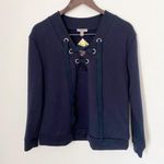 Boutique Navy Blue Lace Up V Photo 7