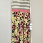 Egs California Women’s Sleeveless Floral Stripe Maxi Dress Yellow & Grey NWOT Photo 8