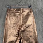 EXPRESS  Metallic Rose Gold Jeans‎ 2R Modern Straight Disco Party Cybercore Photo 4