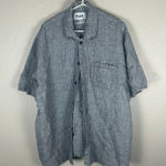 Flax  Linen Button Up Top Size Medium Gray Button Up Oversized Lagenlook Shirt Photo 0