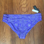 California Waves  PURPLE PRINT Flowery Flow Bikini Swim Bottom  US‎ 2 (20/22) NWT Photo 2
