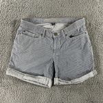 Eddie Bauer  Shorts Womens 4 Striped Denim Cuffed‎ Hem Nautical Preppy Classic Photo 1