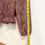 ZARA  Top Women Size Small Pink Floral Poplin Blouse Boho Fit Flare CottageCore Photo 9