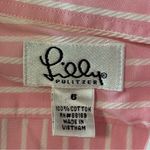 Lilly Pulitzer  Vintage Women’s 6 Pink White Striped Button Up Long Sleeve Shirt Photo 3