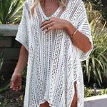 Crochet Swim Coverup White Size M Photo 0