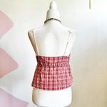 No Boundaries  Plaid Babydoll Top Lace Trim Y2K 2000s Grunge Boho Peasant Small Photo 1