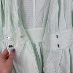 Something Navy Mint Green Long Sleeve V-neck Peplum Wrap Top Polka Dot XXS Photo 4