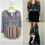 Free People Aztec Eyelet Peplum Babydoll Top Photo 1