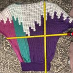 Du Coeur Et Company Aspen Vintage Size S Purple Green White Colorblock Sweater Photo 6