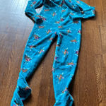 Jenni  Skating Reindeer Print Fleece Onesie SIZE L Photo 0