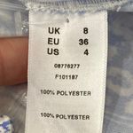 ASOS  DESIGN High neck twist front Blue &  White snake draped Dress Size 4 Photo 4