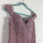 Lulus NWT  Swept Up Maeve Pink Lace Off-the-Shoulder Mermaid Maxi Dress Medium Photo 7