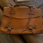 None Rustic vintage Classic Brown Leather satchel Bag Photo 2