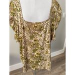 Socialite Curve Tan and Green Floral Top Photo 4