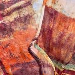 Minkas Mesh Sleeveless Tunic Top Women Large Artsy Boho Abstract Festival Retro Red Photo 9