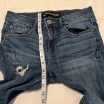 Express Jeans sz 6 faded feathered distressed cropped legging jean EUC Blue Photo 13