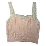 ZARA Pointelle Lace Knit Crop Top Ballet Pink Women's Size Large Photo 1