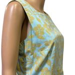 Marsh Landing  Vintage Tropical Cotton Sleeveless Teal Zip Back Dress Womens 10 Photo 3