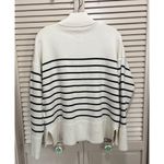 Cut Tag‎ Ivory/Black Striped 1/4 Zip Sweater Collared Neck Long Sl See Measure Black Size undefined Photo 2