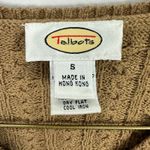 Talbots  Cableknit Sweater Womens Small Brown Fisherman Quiet Luxury Old Money Photo 1