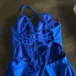 La Femme Lace-Up Back Minidress, Size 2, Royal Blue, $228 Photo 5