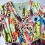 Gianni Bini floral Erynn Romper foam bouquet v neck waist tie size large Photo 2