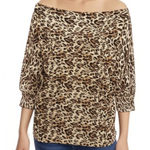 TCEC  Sweater Womens Size S Leopard‎ Print Boat Neck Flowy Boho Chic Photo 0