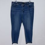 Talbots Slim Ankle Jeans With Dropped Hem In Blue Size 18W Photo 1