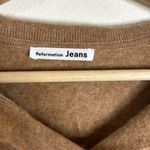 Reformation  Brown Cashmere Polo Cropped Sweater size XS cozy soft prep Photo 4