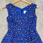 Kate Spade  New York Cyber Cheetah Dawson Dress Sleeveless Silk Blend In Blue 0 Photo 3