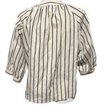 Fifteen Twenty Rilyn Stripe Cotton Shirt in Cream/Black Size L Peasant Blouse Photo 2