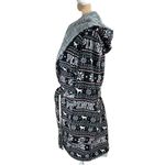 PINK - Victoria's Secret Victoria Secret PINK Reversible Fleece Hooded Belted Robe Black White Size XS Photo 1