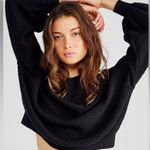 Free People Found My Friend Pullover Black Sz Small Cotton Blend Sweatshirt Photo 2