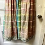 Handmade Vtg Multicolor Plaid Bohemian Maxi Dress XS Celestial Zodiac Hippie Silky Indian Photo 2